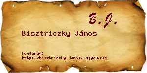 Bisztriczky János névjegykártya