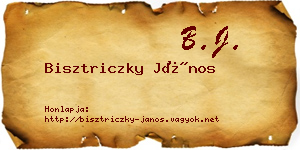 Bisztriczky János névjegykártya