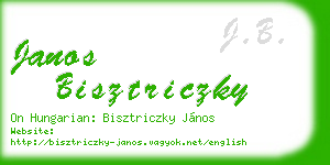 janos bisztriczky business card